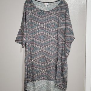 LuLaRoe Irma 2X Teal Pink Cream New w/o Tags!